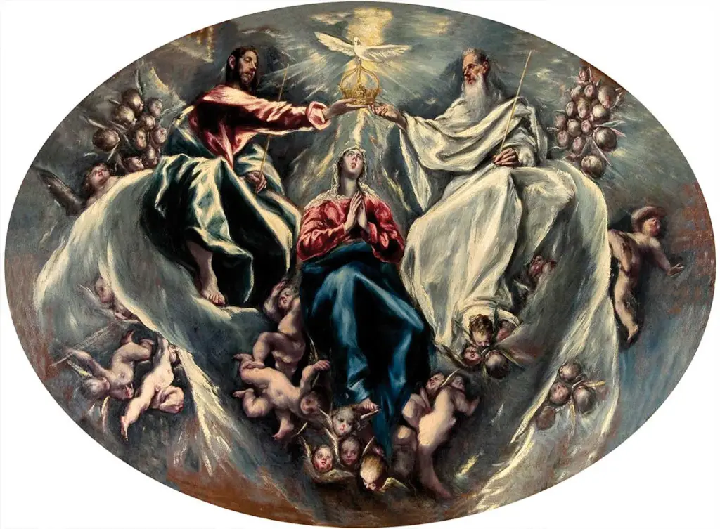Coronation of the Virgin (Illescas) in Detail El Greco